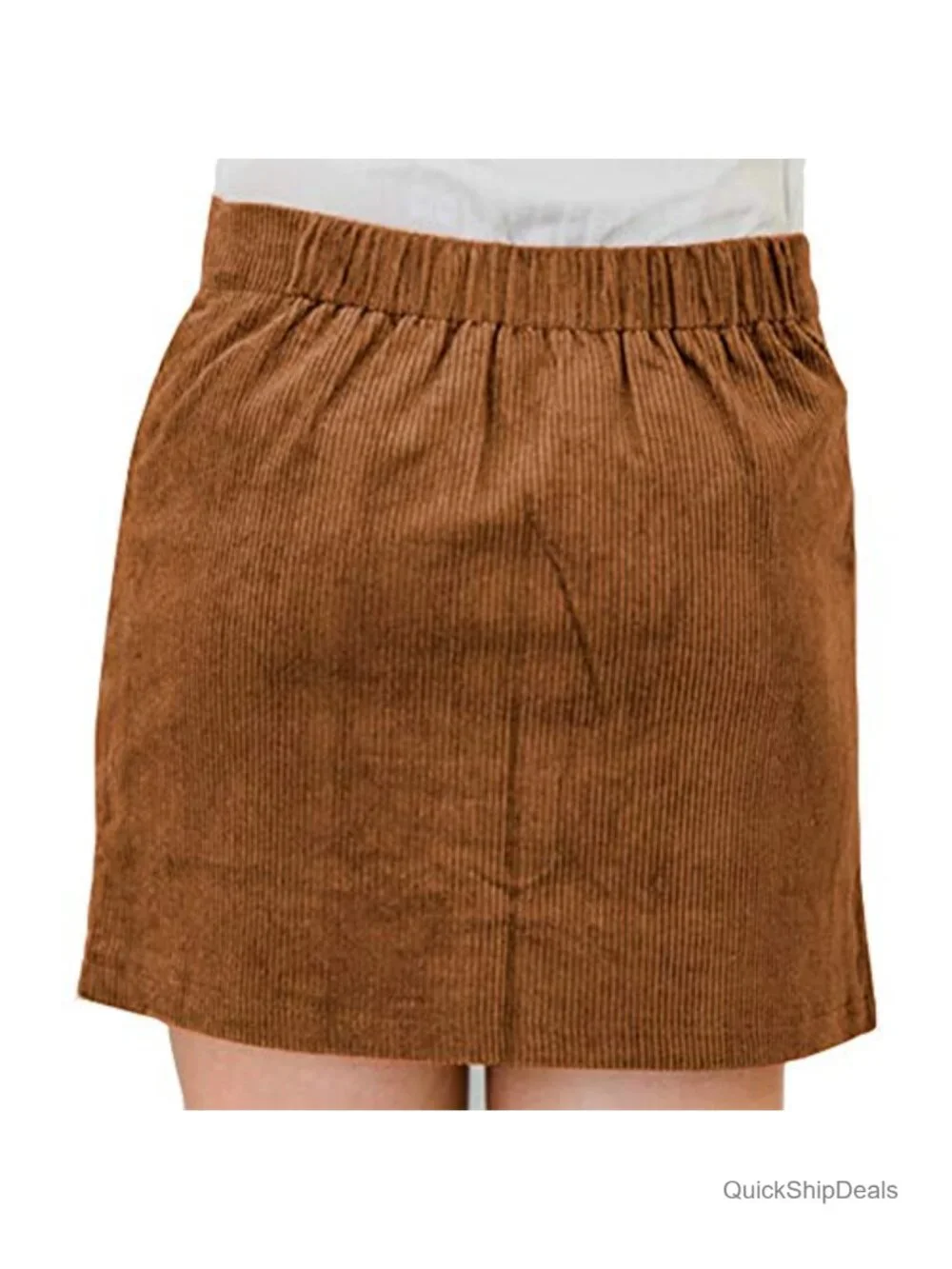 Women's High Waist Button Down A-Line Mini Skirt with Pockets